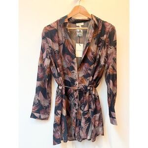 Promesa Button Down Floral Print Vacation Resort Women's Dress Size Medium